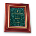 Cherry Medium Green Marble Wood Frame Plaque